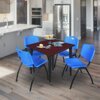 Regency Kahlo Square Table & Chair Sets, 36 W, 36 L, 29 H, Wood, Metal, Plastic Top, Mahogany TPL3636MHBK47BE